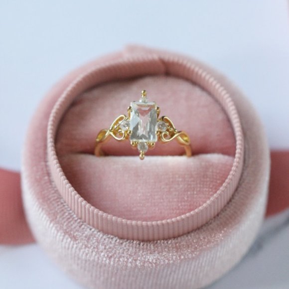 Genuine Mystic Topaz Stone Ring in Gold Vermeil - Picture 2 of 6